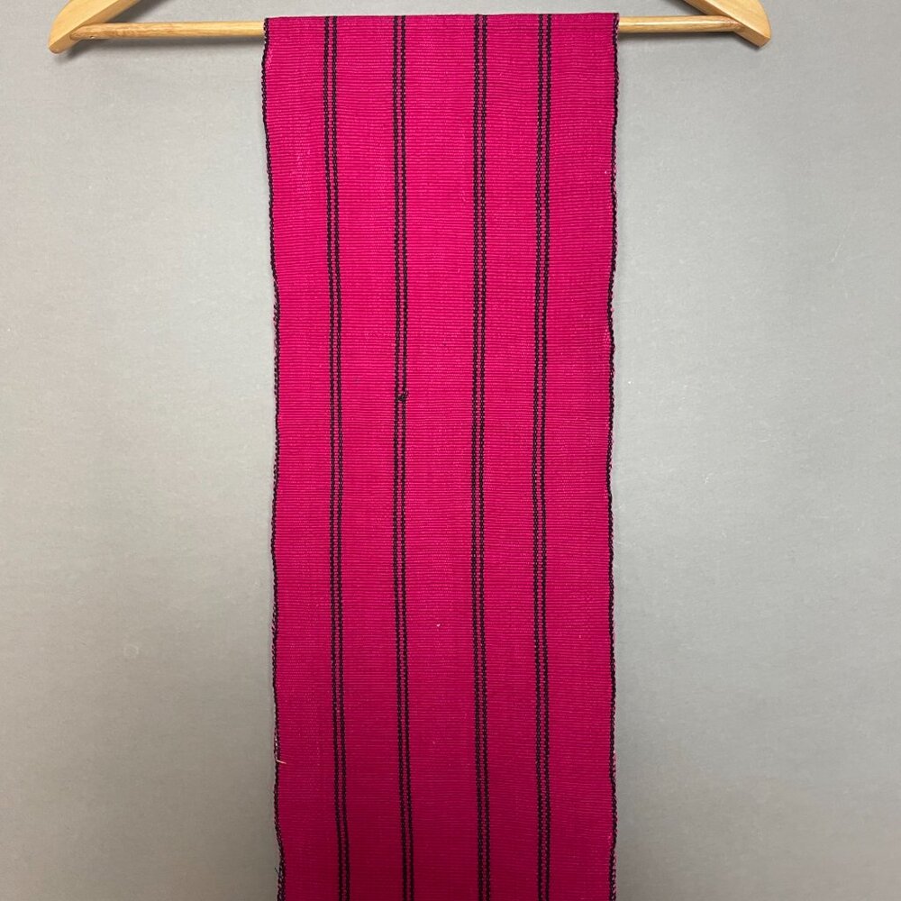Guatemalan Table Runner Woven Long Pink Geometric Pattern Home Decor Handmade - Picture 9 of 15
